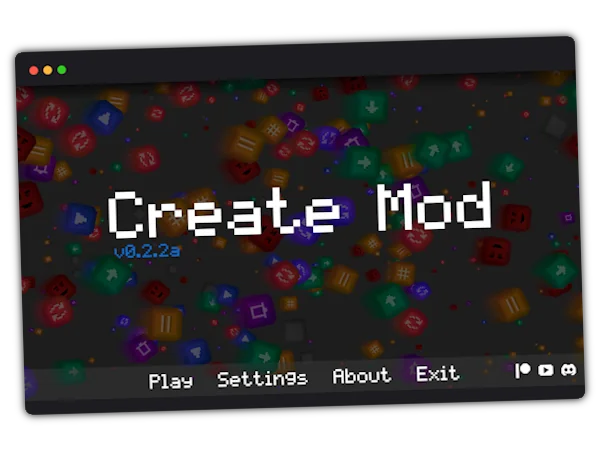 Window with Create Mod running